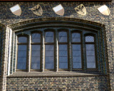 Lübeck, window in the Rathaus (Town Hall)