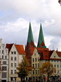 Lübeck, twin spires of St Marys Church