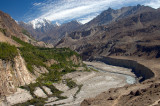 Hunza River and Kararkoram Mountains near Gulmit, Kararkoram Highway, Pakistan