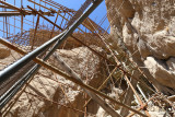 The scaffolding up to the Bas Relief at Behistun