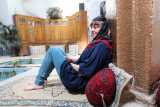Tanya relaxing at the Khan Traditional Restaurant in Kashan