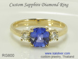 Sapphire Diamond Engagement, The RG800 Custom Sapphire Ring From Kaisilver