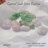 Carved Burmese Jadeite, Traditional And Religious Designs 