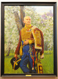 Portrait of 1812 War Hussar Captain. Exhibition of Russian Fine Arts Academy Graduation Students