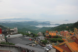 View of from up high in the Chiufen Village, which is surrounded by mountains.