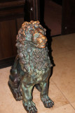 A bronze lion statue adorning the lobby.
