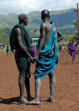 Surma men the cloth being their only garment; south-western Ethiopia.