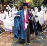 Orthodox Christian priest during a ceremony in Lalibela. Ethiopia.