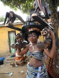 Korhogo. Ceremonial chair, later carried behind the initiate during  Poro ceremony