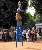  Festival des 18 Montagnes de Man , Cte dIvoire. Dancer on stilts.