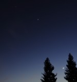 Jupiter, Venus and the Crescent Moon