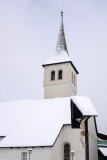 Fresh snow on the steeple