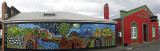 Hundertwasser inspired mural in Kawakawa