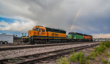 BNSF 1600 And Rainbow At Longmont, CO