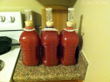 Muscadine wine in 2ndary fermentation vessels