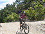 Cathy riding down