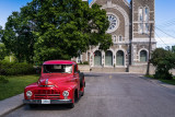 1950 International truck in front of St. John Chrysostom Church