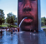 Fountain in Millenium Park. Facial image is digital IMG_1397r1200.jpg