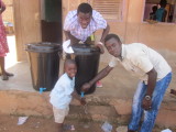 Chris and Rockson developing handwashing with soap at Christ Cares