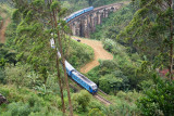 Nine-arch Bridge with blue train