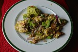 Huevo revuelto con Carnitas