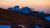 Sunrise on summit glaciers.