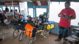 Bicycles are conveniently transported on the ferry