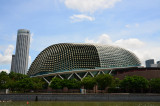 Views from the boat - Esplanade Park Theatre Museum - looks like a porcupine