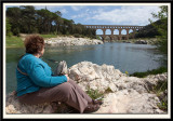 Adrienne at the Pont du Gard.