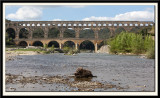 The Roman aqueduct, the Pont du Gard, as seen from the north.