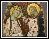 Coronation of the Virgin with angels playing musical instruments, about 1365-75