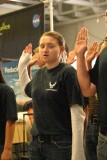 Being sworn into  the USAF