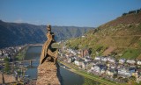 Lion Statue and View of the Mosel River