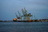  Harbor Cranes at Sundown