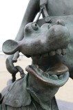 Detail of the dog on the statue of Urbanus