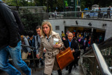 Rush hour, Columbus Circle, New York City, New York, 2013