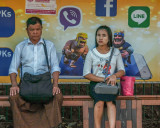 Bus stop, Rangoon, Burma, 2016 