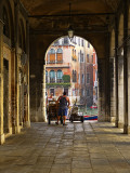 Rialto Market workers unload crates of fresh fish from the boats...