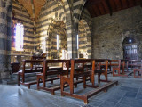 Inside the ancient little church...