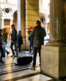 The street violinist in the sun....