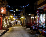 Promenade dans le Petit Champlain un soir en hiver
