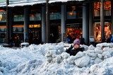 Kids building their snow fortresses