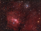 The Bubble nebula and M52