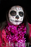Girl dressed as Catrina in Parade