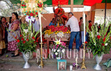 Preparing the processional float