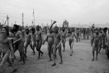 Naga Sadhus parade 05 bw.jpg