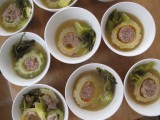 Pork-Stuffed Bitter Melon Soup with Pickled Mustard (Gkaeng Cheud Mara Yad Sai)
