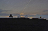 Keck laser and meteor trail at Mauna Kea, Hawaii for October