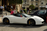 Exotic cars parked every where in front of the casino...