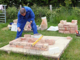David commencing to build the kiln